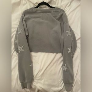 PREPPY grey star crewneck
